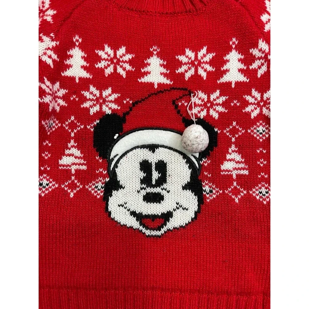 Disney Mickey Mouse Red Christmas Sweater‎ Toddler 3T Unisex